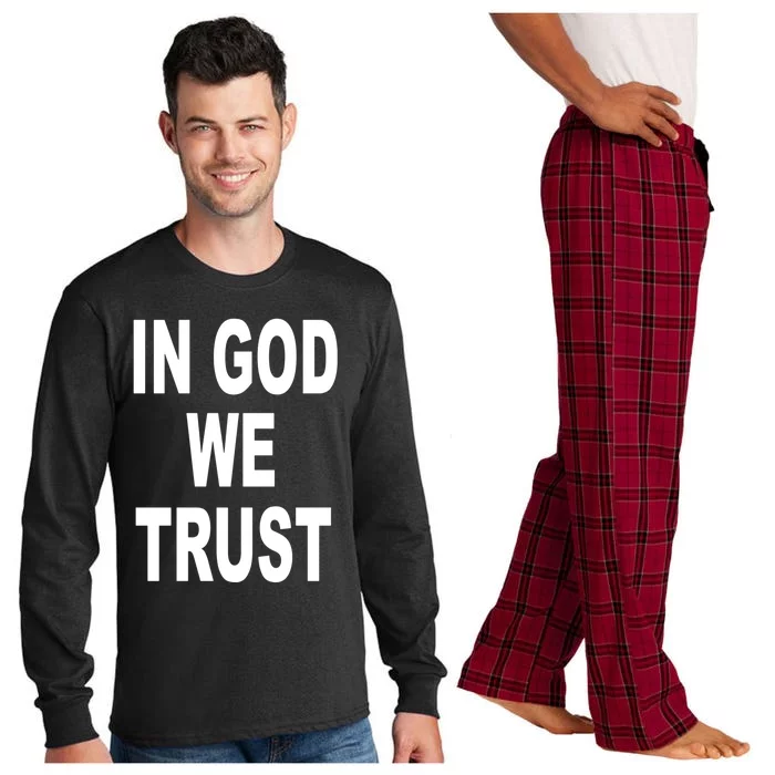 America Funny Gift In God We Trust Usa Gift Long Sleeve Pajama Set