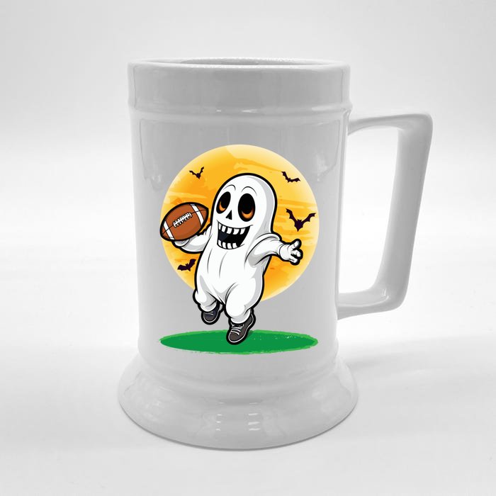 American Football Ghost Halloween Football Player Gift Front & Back Beer Stein