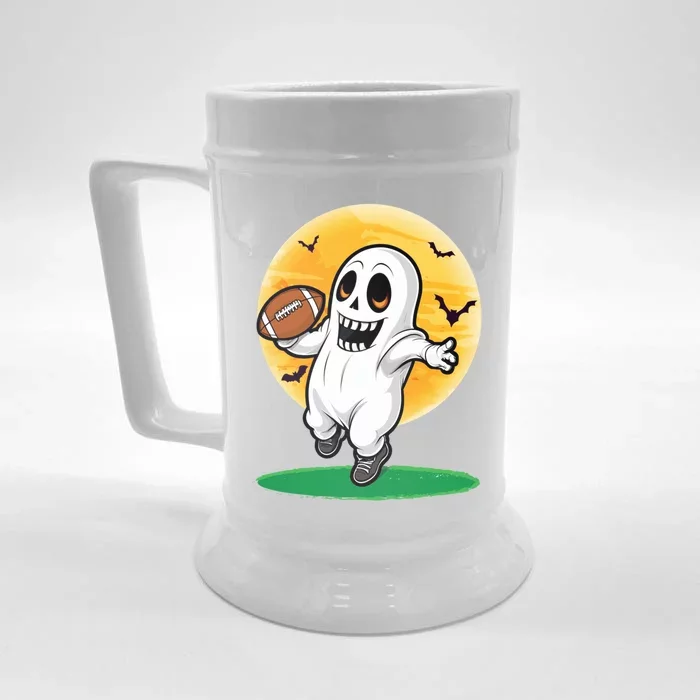 American Football Ghost Halloween Football Player Gift Front & Back Beer Stein