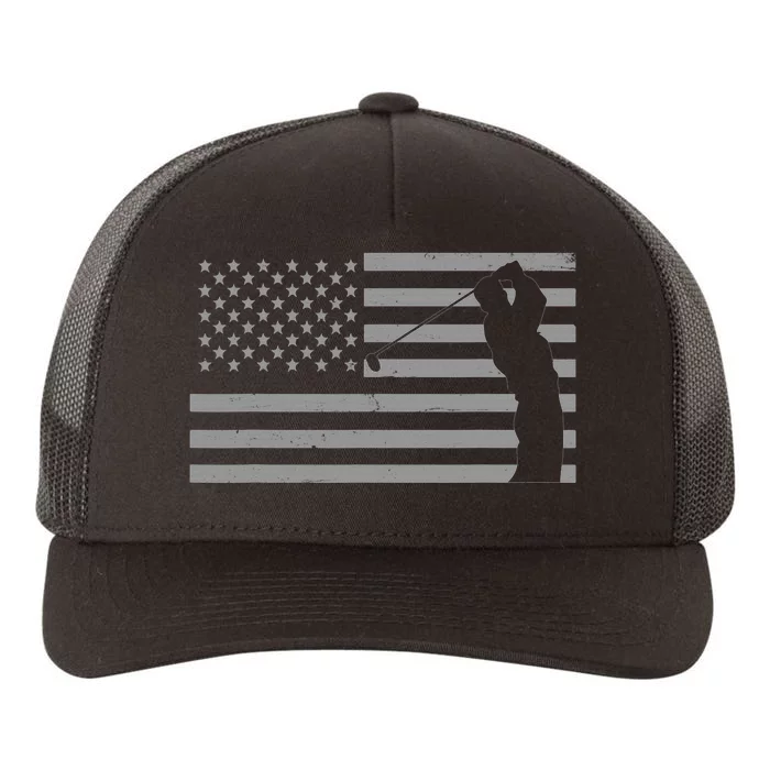 American Flag Golf Clothing Golfer Vintage Golf Yupoong Adult 5-Panel Trucker Hat