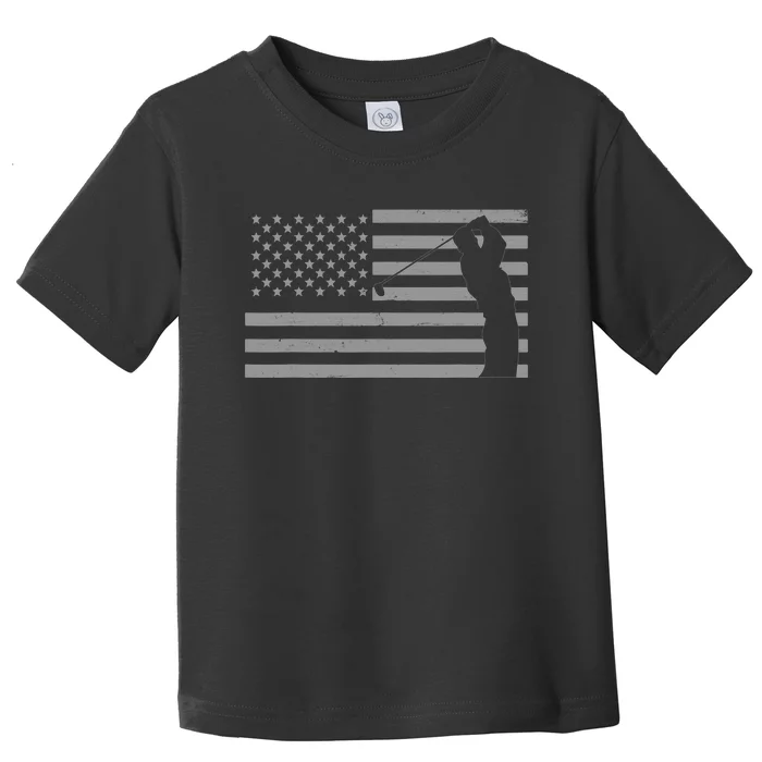 American Flag Golf Clothing Golfer Vintage Golf Toddler T-Shirt