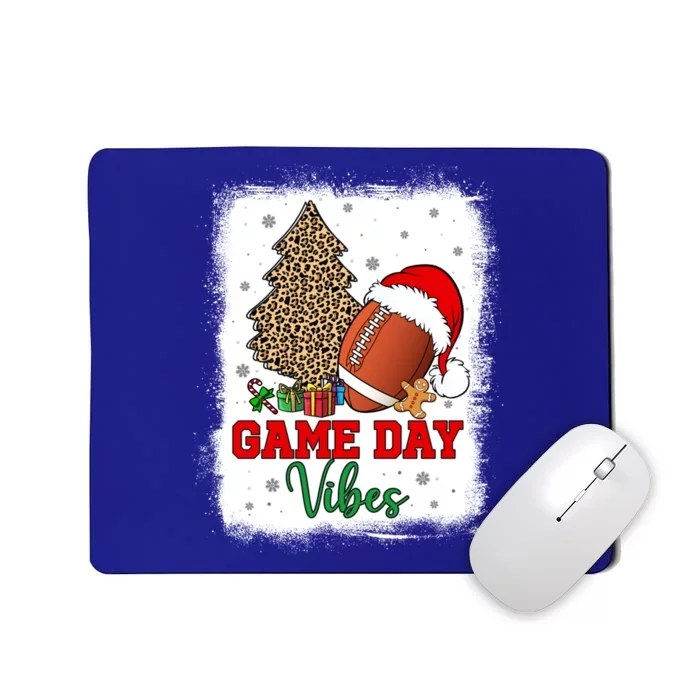 America Football Game Day Vibes Leopard Football Santa Hat Gift Mousepad