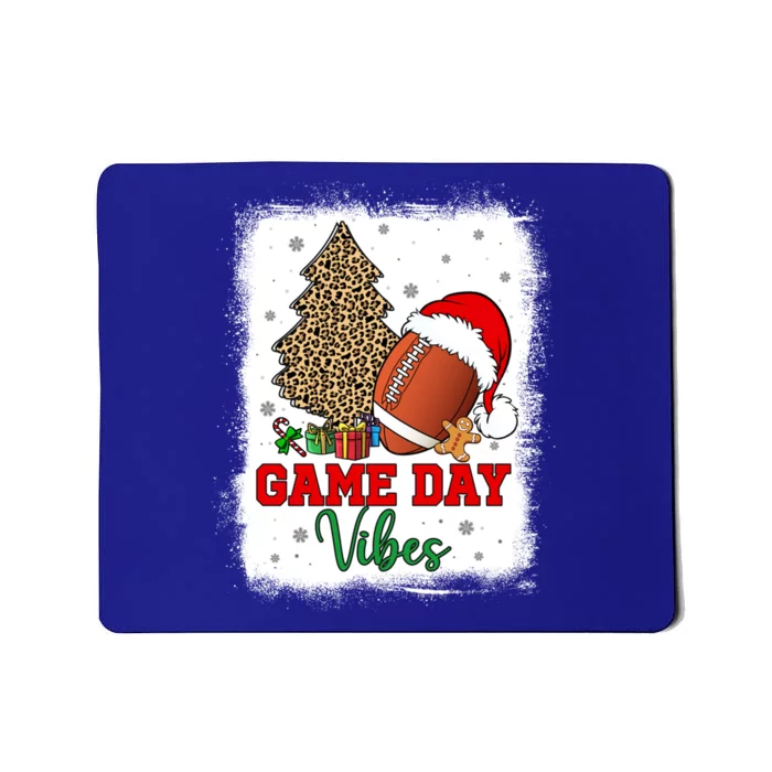 America Football Game Day Vibes Leopard Football Santa Hat Gift Mousepad