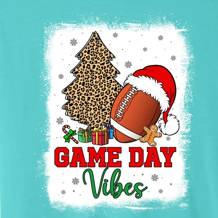 America Football Game Day Vibes Leopard Football Santa Hat Gift ChromaSoft Performance T-Shirt