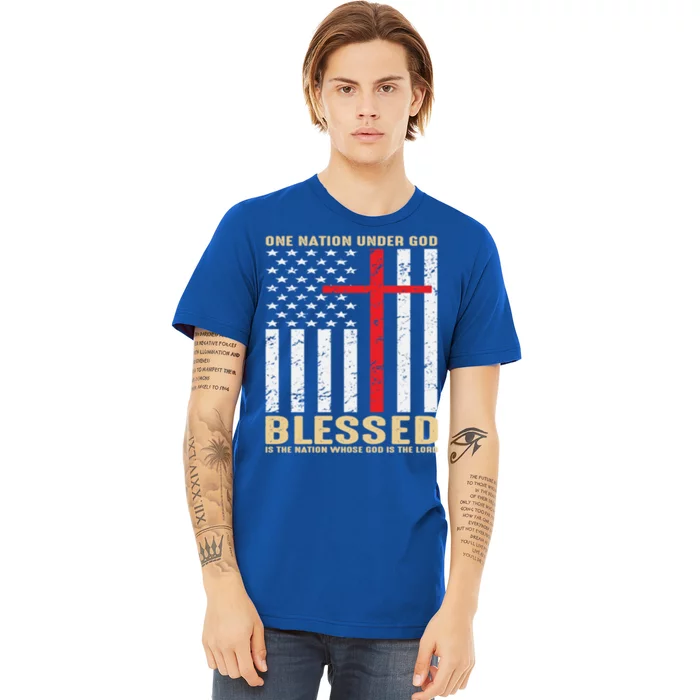 American Flag Gift One Nation Under God Great Gift Premium T-Shirt