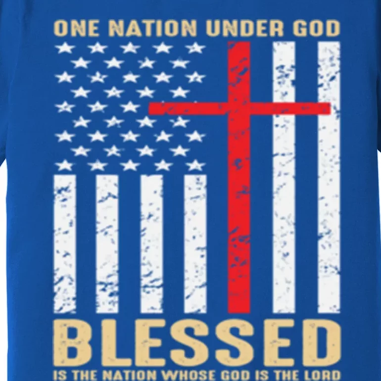 American Flag Gift One Nation Under God Great Gift Premium T-Shirt