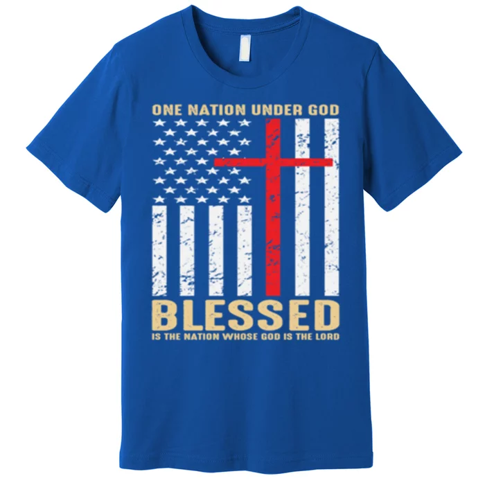 American Flag Gift One Nation Under God Great Gift Premium T-Shirt