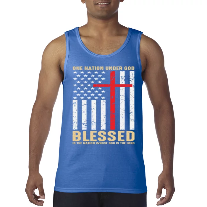 American Flag Gift One Nation Under God Great Gift Tank Top