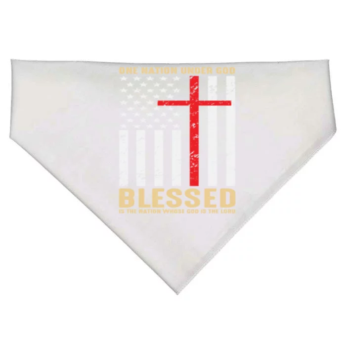 American Flag Gift One Nation Under God Great Gift USA-Made Doggie Bandana