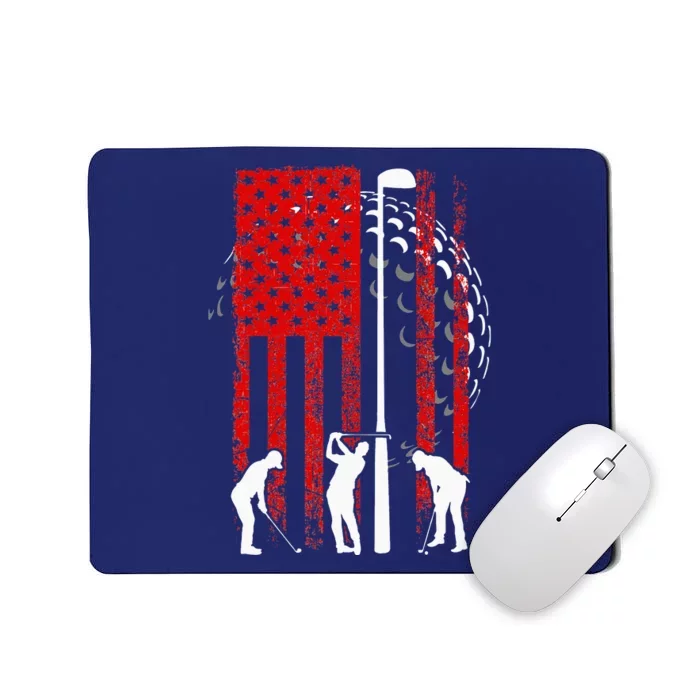 American Flag Golf Vintage 4th Of July Golfer Mousepad