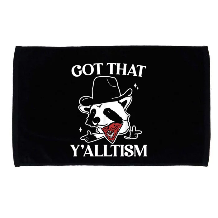 Autism Funny Got That YAlltism Cute Gift Meme Autistic Raccoon Gift Microfiber Hand Towel