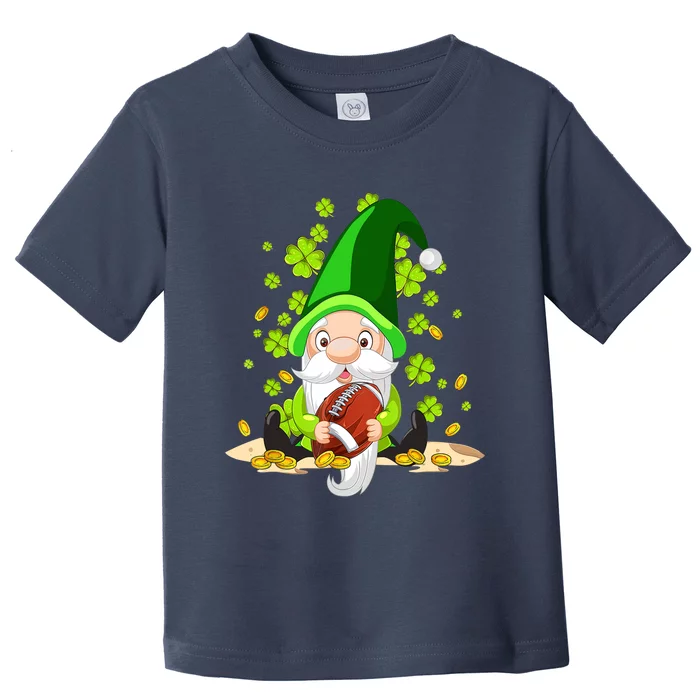 American Football Gnome Lucky Shamrock St Patrick's Day Toddler T-Shirt