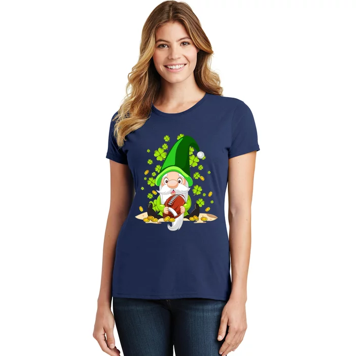 American Football Gnome Lucky Shamrock St Patrick's Day Women's T-Shirt