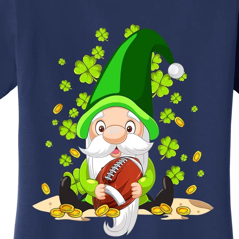 American Football Gnome Lucky Shamrock St Patrick's Day Women's T-Shirt