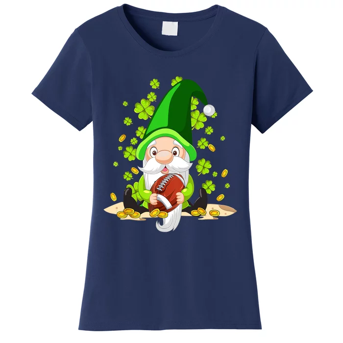 American Football Gnome Lucky Shamrock St Patrick's Day Women's T-Shirt