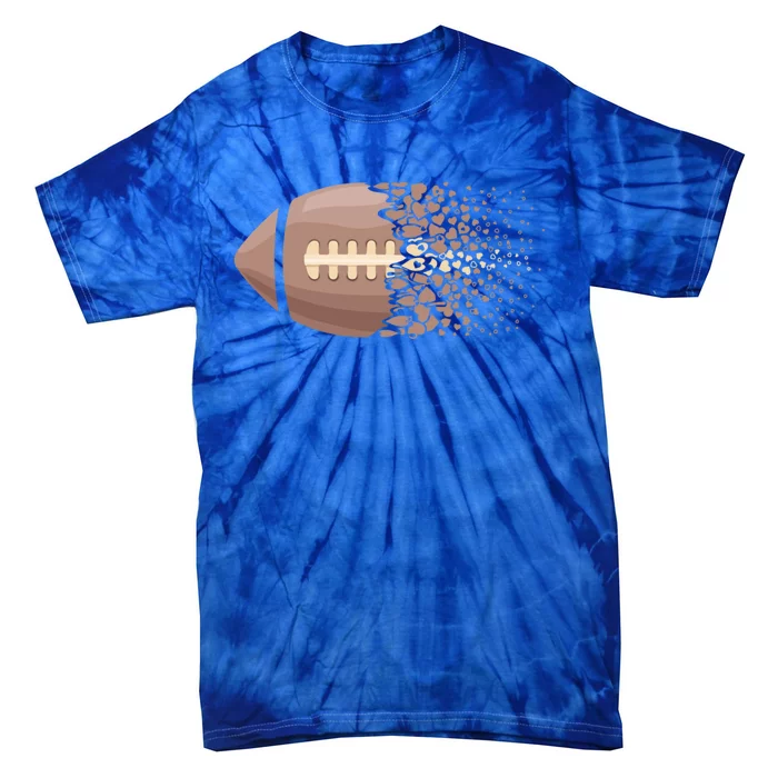 American Football Graphic American Football Heart Gift Tie-Dye T-Shirt