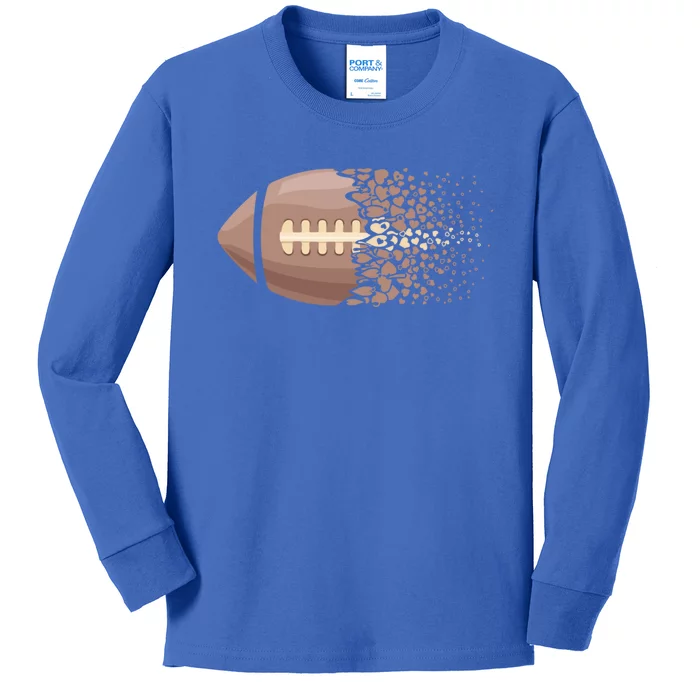 American Football Graphic American Football Heart Gift Kids Long Sleeve Shirt