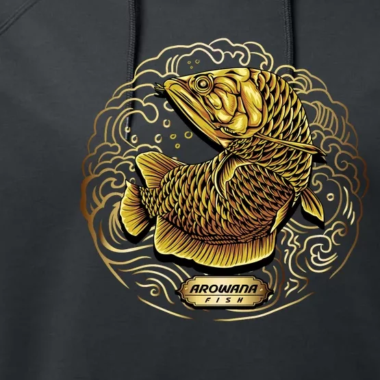 Arowana Fish Gold Performance Fleece Hoodie