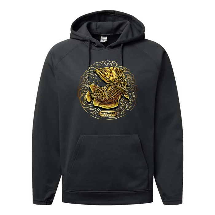 Arowana Fish Gold Performance Fleece Hoodie