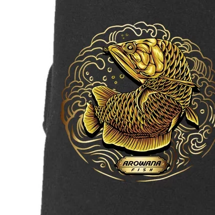 Arowana Fish Gold Doggie 3-End Fleece Hoodie