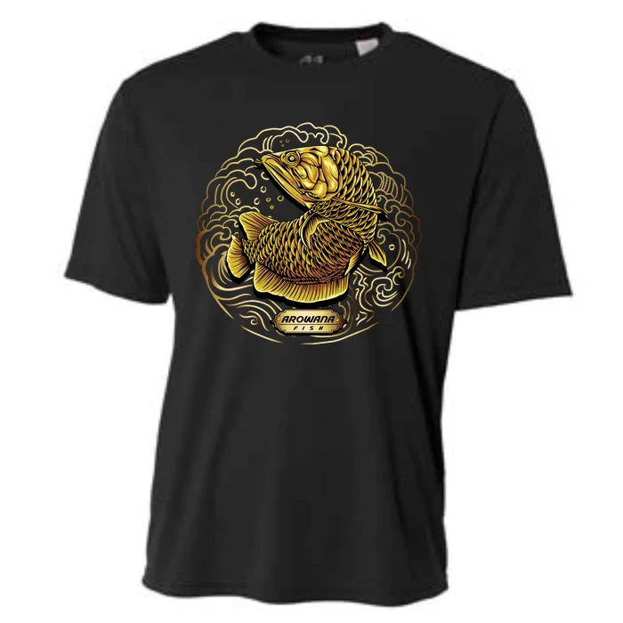 Arowana Fish Gold Cooling Performance Crew T-Shirt