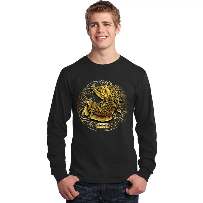 Arowana Fish Gold Long Sleeve Shirt