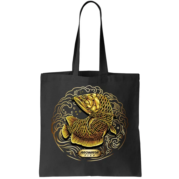 Arowana Fish Gold Tote Bag