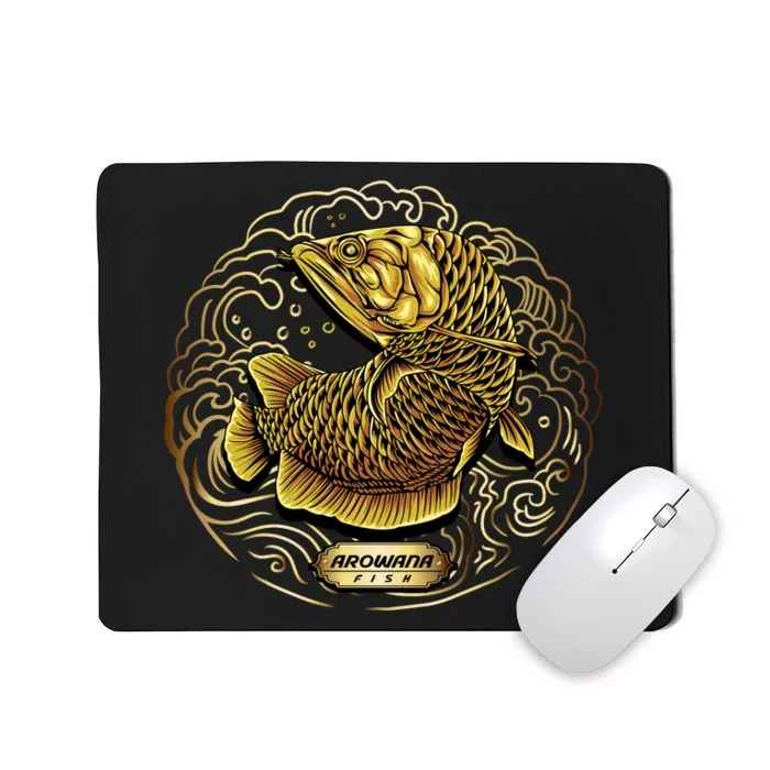 Arowana Fish Gold Mousepad