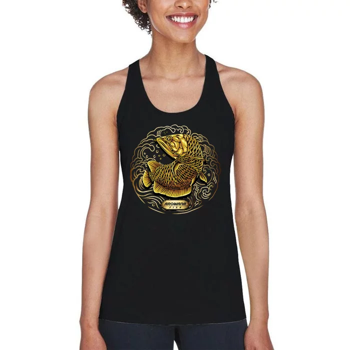 Arowana Fish Gold Women's Racerback Tank