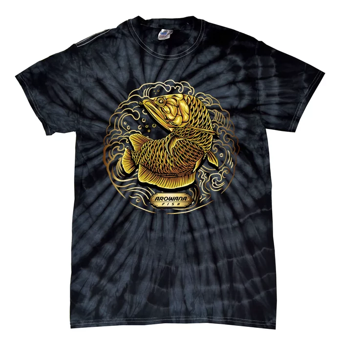 Arowana Fish Gold Tie-Dye T-Shirt