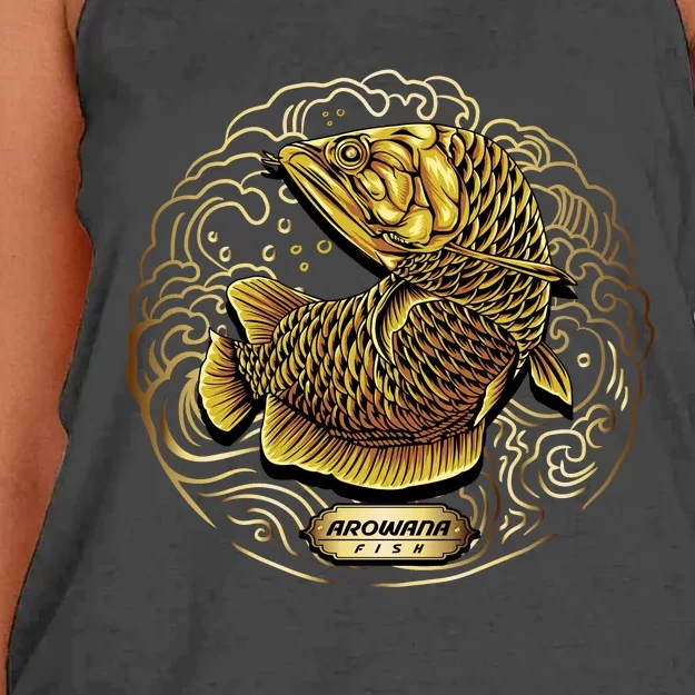 Arowana Fish Gold Women's Knotted Racerback Tank