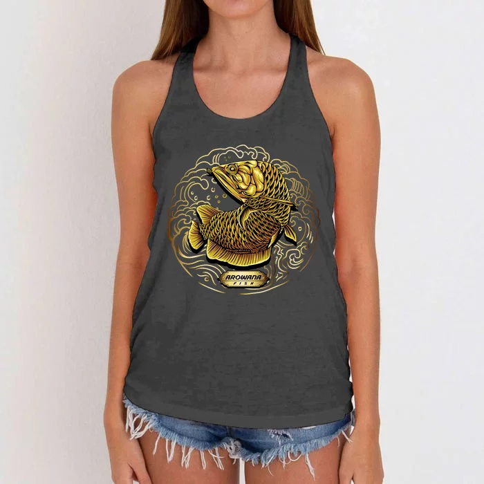 Arowana Fish Gold Women's Knotted Racerback Tank