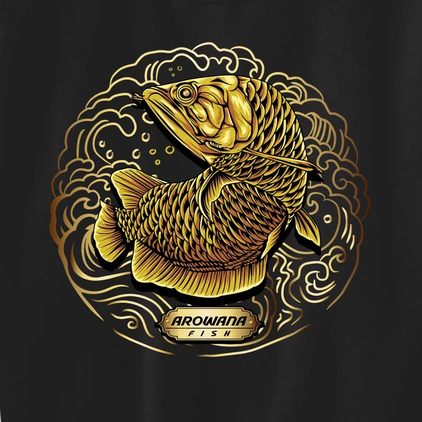 Arowana Fish Gold Kids Sweatshirt