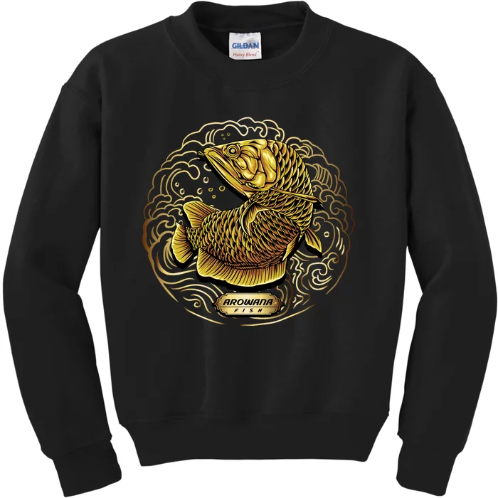 Arowana Fish Gold Kids Sweatshirt