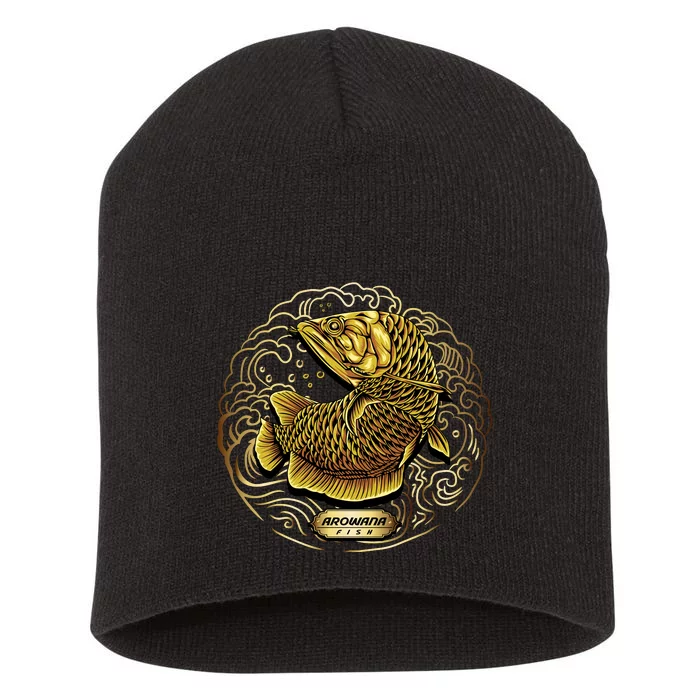 Arowana Fish Gold Short Acrylic Beanie