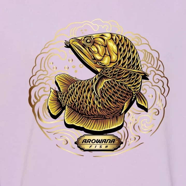 Arowana Fish Gold Garment-Dyed Sweatshirt