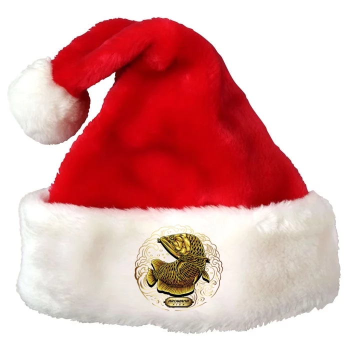 Arowana Fish Gold Premium Christmas Santa Hat