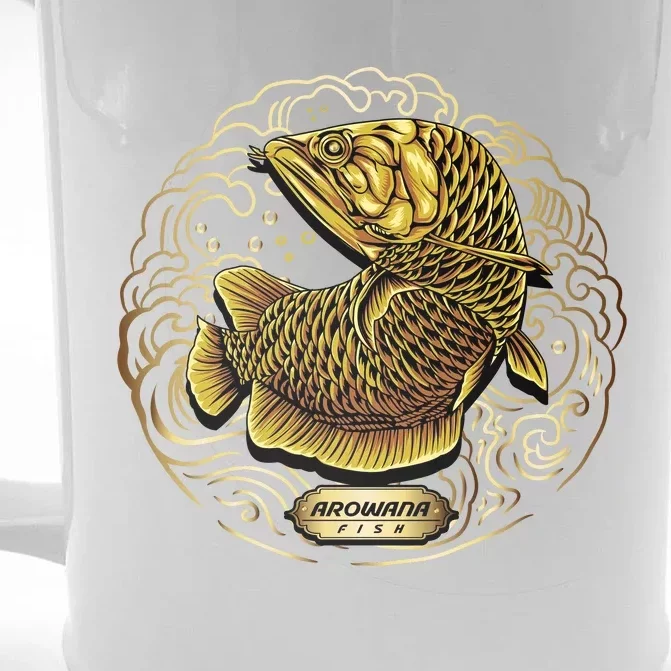 Arowana Fish Gold Front & Back Beer Stein