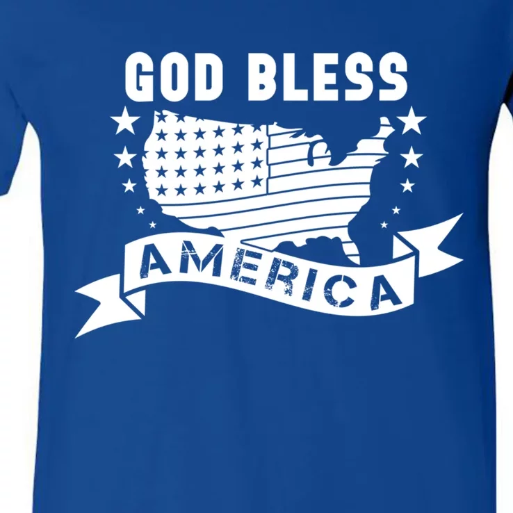 American Funny God Bless America Gift V-Neck T-Shirt