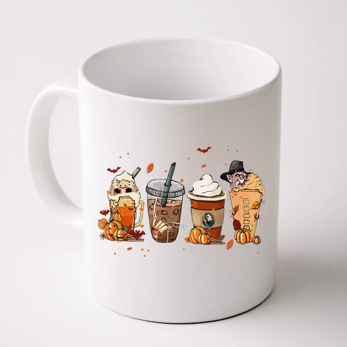 Autumn Fall Horror Latte Coffee Cups Ghost Halloween Front & Back Coffee Mug