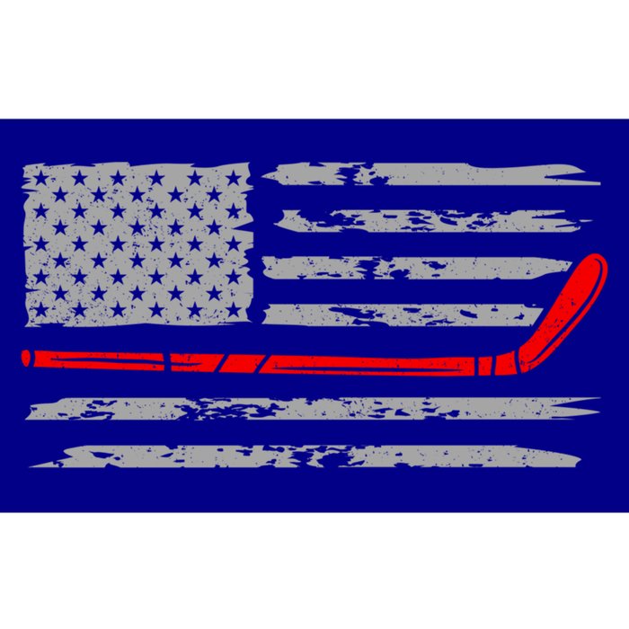 American Flag Hockey Funny Gift Bumper Sticker