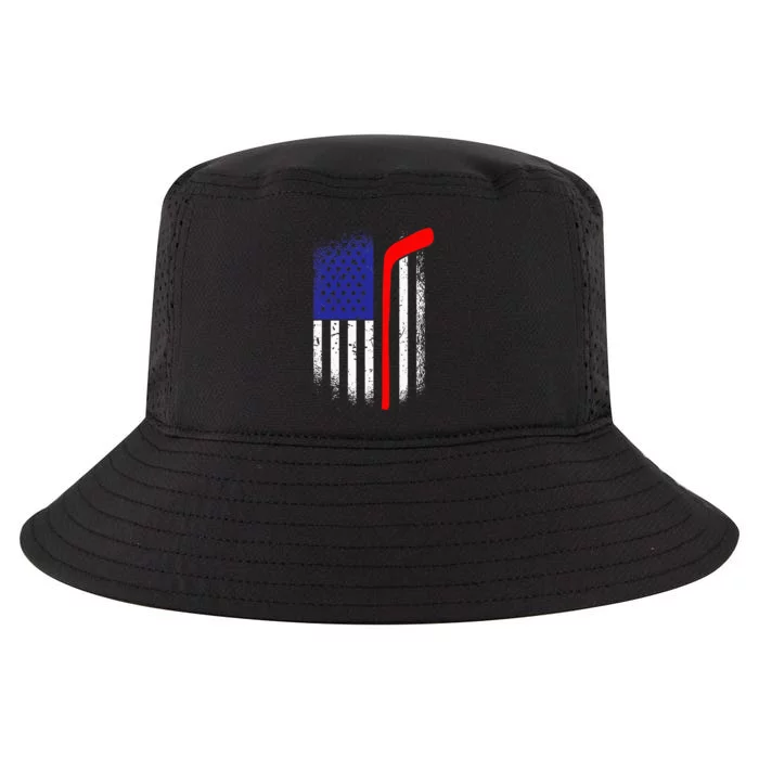 American Flag Hockey 4th Of July Cool Sport Memorial Day Cool Comfort Performance Bucket Hat