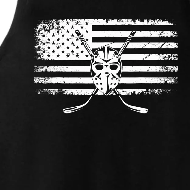 American Flag Hockey Hockey Ladies Tri-Blend Wicking Tank