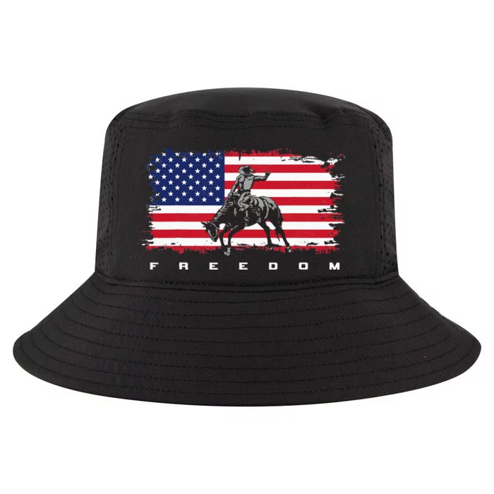 American Flag Horse Riding Apparel - Rodeo Cool Comfort Performance Bucket Hat