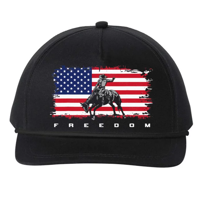 American Flag Horse Riding Apparel - Rodeo Snapback Five-Panel Rope Hat