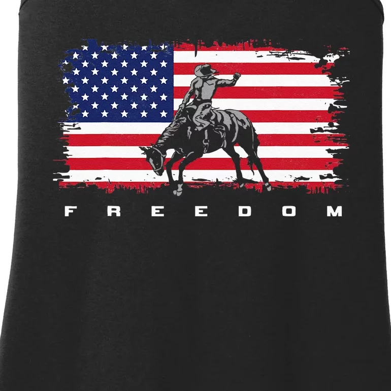 American Flag Horse Riding Apparel - Rodeo Ladies Essential Tank