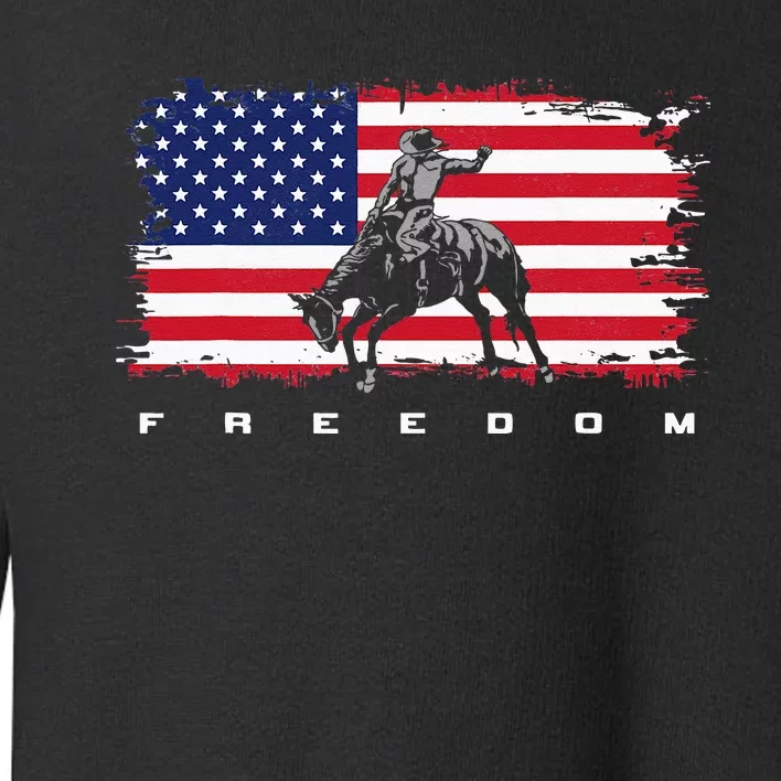 American Flag Horse Riding Apparel - Rodeo Toddler Sweatshirt