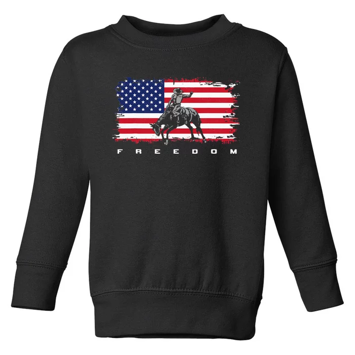 American Flag Horse Riding Apparel - Rodeo Toddler Sweatshirt