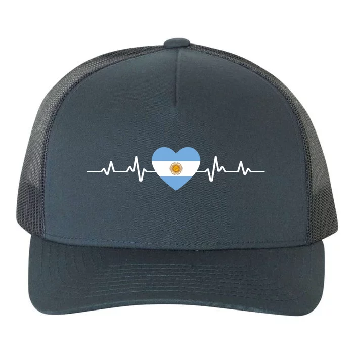 Argentina Flag Hearts Argentina Map Country Gift Yupoong Adult 5-Panel Trucker Hat