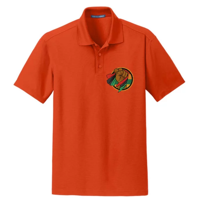 African Flag Hand Dry Zone Grid Performance Polo